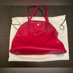 Red Coach Peyton Leather Bag